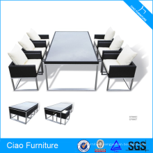 Wholesale wicker furniture 6 seater table and chairs